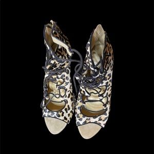 Zara Animal Print  Open Toed Booties